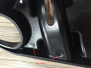 Sink marks defect in injection molding 